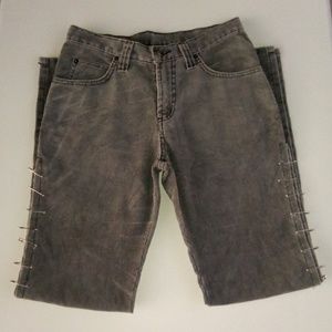 Unique Aaron Perez Open Leg Gray Corduroy Pants